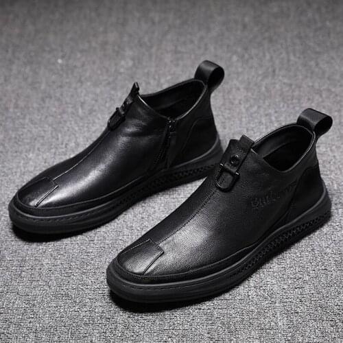 Nice Newly Man Winter Boots Quality Microfiber Leather Shoes Brand Black Warm Thicken Inner Boots Man Snow Leather Boots 38-45