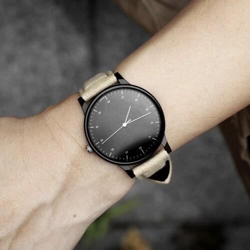 2019 gift Enmex wristwatch Brief vogue simple Canvas strap watch Back and white face brief casual quartz fashion watch