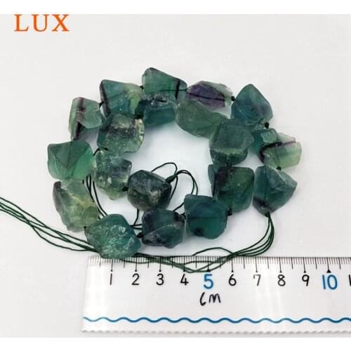 Raw Fluorite Nuggets Large Quartz Nugget Beads Rough Hammered Free Form Through Drilled Loose Fluorite Beads 15.5" Full Strand