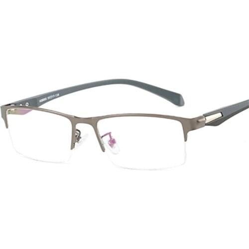 2021 New Mens Business Glasses Frame Metal Alloy Glasses Frame New Half Frame Glasses Finished Product with Degree Male