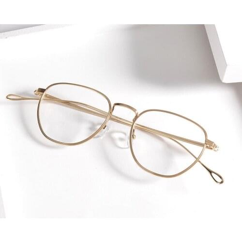 Brand Design High Quality Retro Oval Titanium Glasses Frame Myopia Women Prescription Men Eyeglasses Optical Reading Gafas