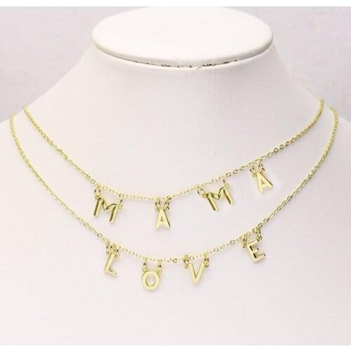 10 Pcs Charms pendants necklace Letter charms Slim Chain necklace Handmade jewelry necklace wholesale women jewelry gift 7386