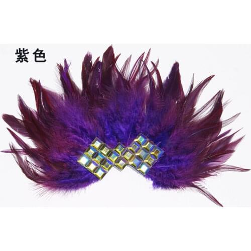 Handmade feather epaulette large zie shoulder brooch epaulet/epaulettes spikes/escapulario blazer accessories Host decoration