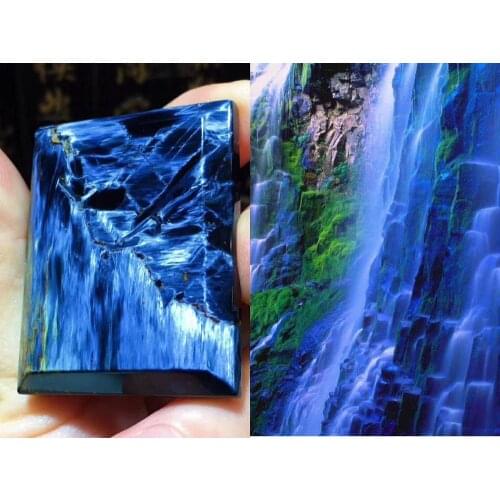 Natural Blue Pietersite Pendant Namibia Gemstone Peter Stone Necklace Jewelry Ornament 1pcs