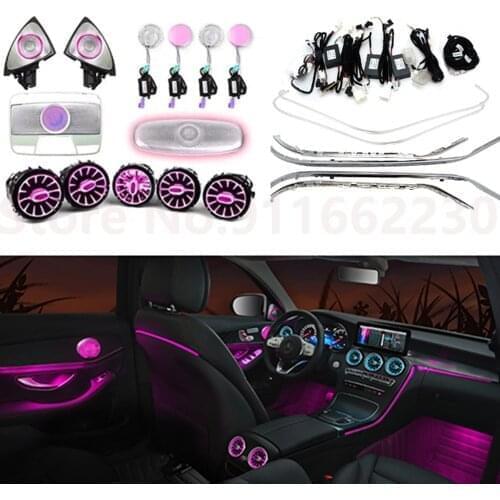 Whole Set Ambient Light For C GLC class W205 X253 2014-2021 3D Tweeter Air Vent Turbine Decorative Ambient Light Ceiling Speaker