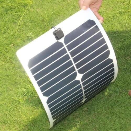 Semi-flexible 20W 18V Solar Panel Module For 12V Car Boat Motor Battery Charger DIY Solar System Sunpower Panel 2pcs