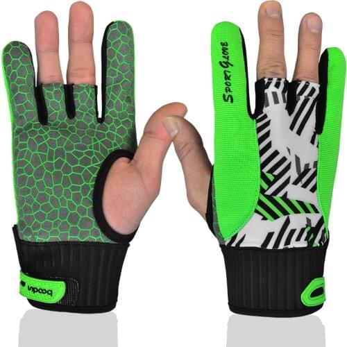 Professional 1 Pair Men Women Bowling Gloves antislip silicone Green Orange Bowling Ball Gloves Bowling Accessories