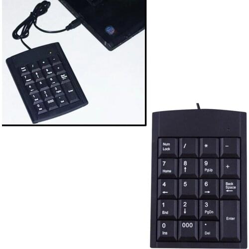 Mini USB Keyboard USB Wired Numeric Keyboard Keypad Adapter 19 Keys for Laptop PC Windows 2000 XP Vista 7 or Millennium Edition
