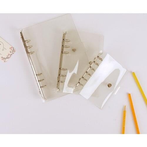 A5/A6/A7 Transparent PVC Loose-leaf Notebook Hand Account Fresh Loose-leaf Shell Snap Loose-leaf Soft Shell Office Storage