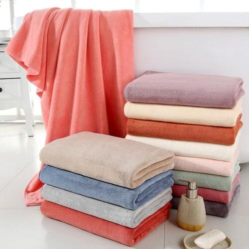 Super Soft Bath Shower Towel Coral Fleece Solid Color Towel Set Good Water Absorption Home Bathroom For Adults toalha de banho
