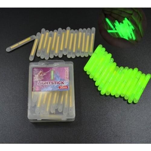 FISH KING 30pcs/lot 4.5*39mm Glowing Fluorescent Fishing Light Visibility 30M Luminous Float Night Fishing Float For Carp