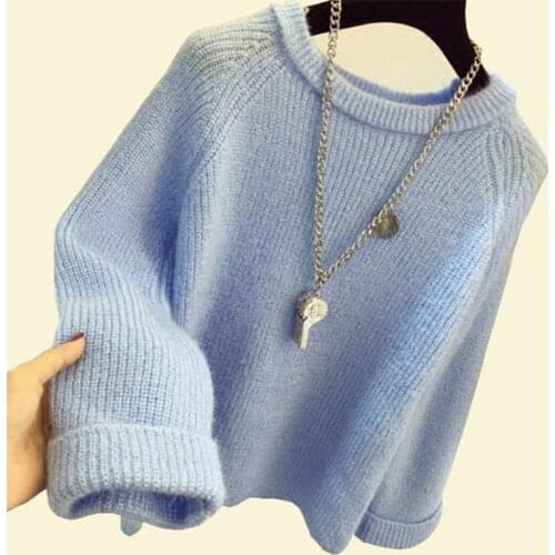 Fall O Neck Long Sleeve Loose Sweaters Women Fashion Chic Flare Sleeve Knitting Pullover Female Casual Overwear Jumper Tops