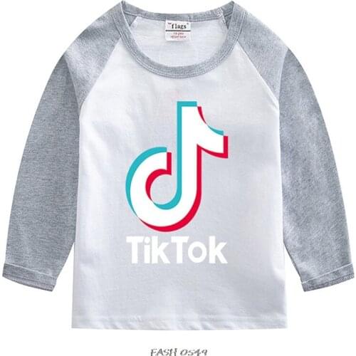 Tik Tok Baby Girls Cotton Long Sleeve T-shirt 12M-8Year Autumn Children Clothing Blouse Tops Boys Long Sleeve Tops