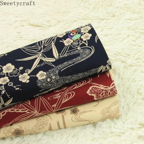 110x45cm High Quality Thick Cotton Fabrics By Yard Owl Flower Print DIY Sewing Bag table cloth curtain pillow Party Home Decor