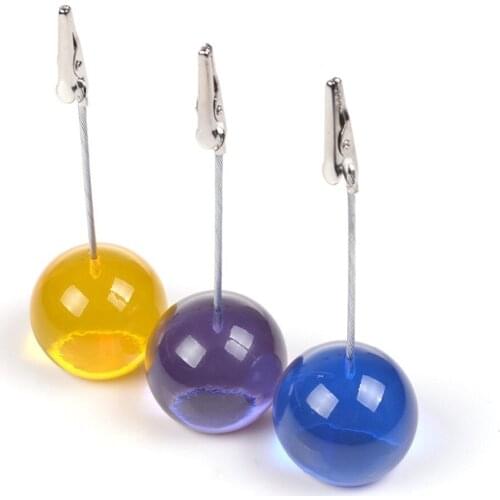 3 Pcs Round Base Memo Clips Holder with Alligator Clip Clasp for Displaying Photos Number Cards (Round Base)