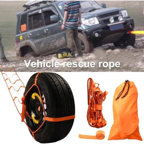 Winter Snow Car Anti-skid Emergency Tire Strap Vehicle Rescue Rope Anti-Skid Emergency Tire Trailer Winch Strap Ladder