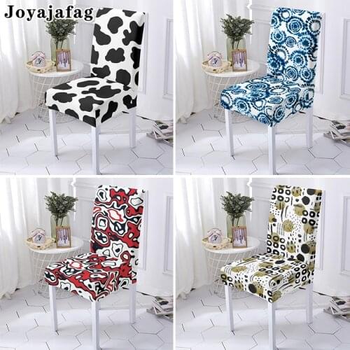 1/2/4/6PCS Geometric Print Kitchen Chair Covers Spandex Elastic Stretch Dining Seat Covers Anti-dirty Washable