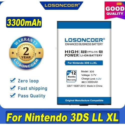 100% Original LOSONCOER 3300mAh GENCA-029 Battery For Nintendo 3DS LL For Nintendo 3DS XL