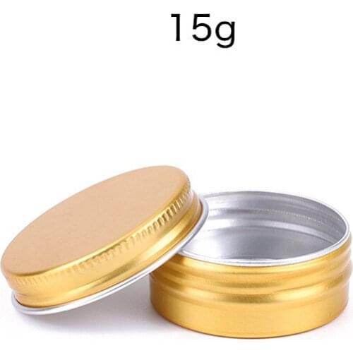 15g Gold Empty Aluminum Cream Jar Pot Nail Art Base Foundation Make up BB Glow Cosmetic Containers Packaging Pots 50pcs