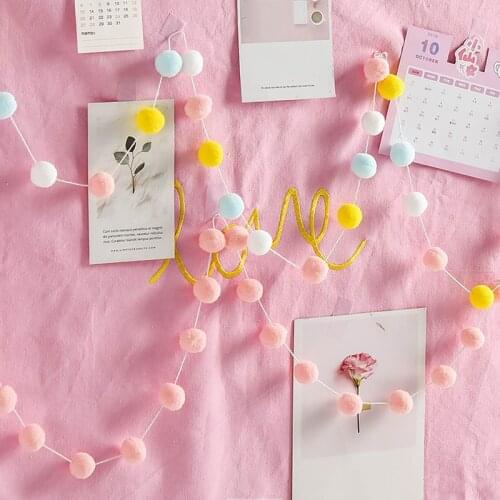 2.3 m DIY Wool Felt Balls Handmade Kids Room Wall Decor Hanging Nursery Pompom Garland Gifts For Kids Room Hanging Ornament