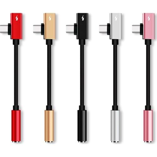 2-in-1 Type C To 3.5Mm Headphone Jack Audio Adapter For Xiaomi Huawei Dual Ports Audio Charger Dispenser Splitter Accessories