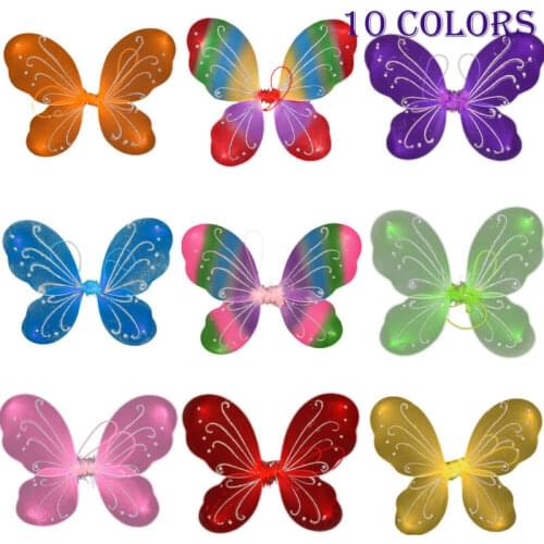 42cm Adult Kid Fairy Pixie Wing Multicolor Large Butterfly Dress Up Costume Red Green Purple Yellow Pink Rose Red