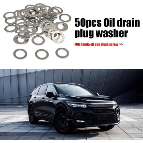 50pcs M14 Aluminum Gasket Sealing Rings Auto Car Engine Oil Drain Plug O-Ring Washer Gasket Accessory Tool