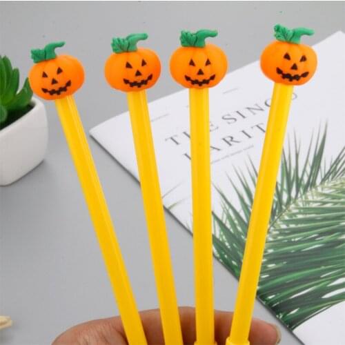 60pcs/set Simple and Creative Funny Expression Pumpkin Head Gel Pen Student Stationery Writing Tools Wholesale Cute Pen
