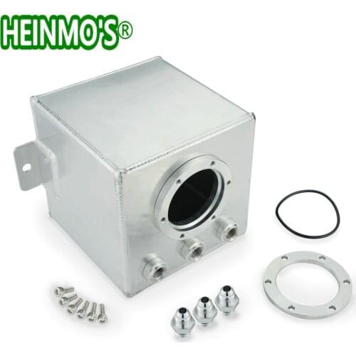 2L Aluminum Swirl Pot System Fuel Surge Tank Oil Catch Can Reservoir Oil Tank With Fittings Universal Accessories