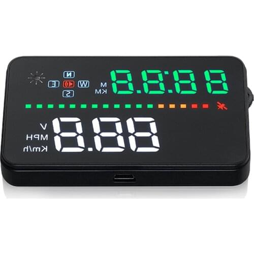 DC 8-18-24V HUD Head-Up Display Car-Styling Hud Display Overspeed Warning Windshield Projector Alarm System Universal Auto