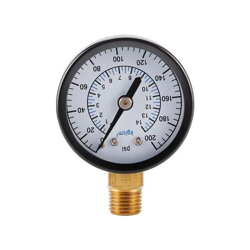 50mm 1/4NPT 0-200psi 0-14kg/cm² Barometer Hydraulic Gauge oil Fluid Pressure Gauge Meter diameter radial for Air Compressor