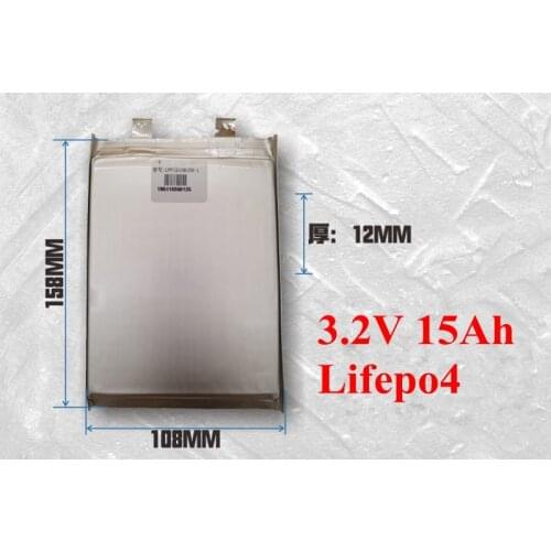 6pc Brand Lifepo4 15Ah 3.2v 15ah Lifepo4 Battery Cell 30A Discharge for E Bike LED Lights Lifepo4 12v 15ah Pack Diy Power Tool