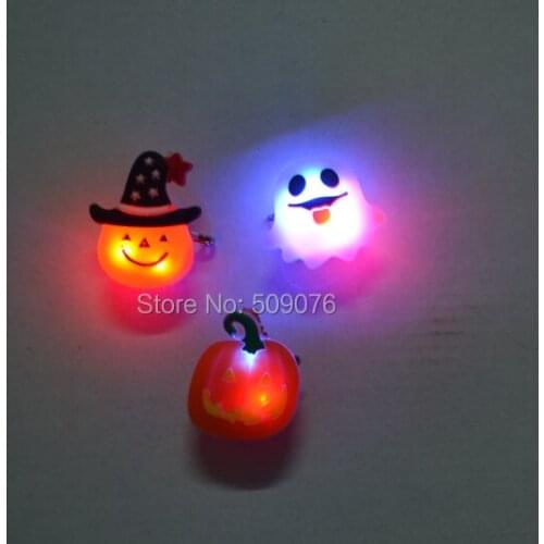 Free shipping 500pcs/lot soft rubber breast plate LED pumpkin Badge Brooch halloween Pins Party concert Favors holiday gift