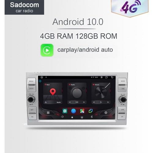Carplay 8inch DSP Android 10.0 Car DVD Player Navigation GPS Wifi Stereo For Ford Focus 2 Fiesta Mondeo 4 C-Max 2005-2007 Radio