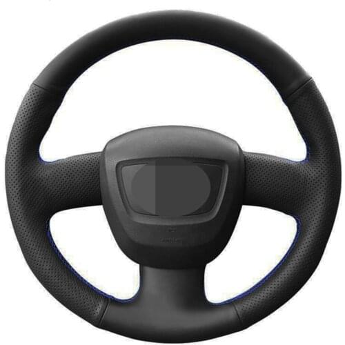 Car Steering Wheel Cover DIY Black Artificial Leather For Audi S4 Seat Exeo 2009-2012 A3 (8P) Sportback A4 (B7) Avant A6 (C6)
