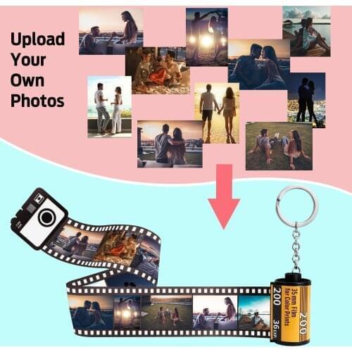 Custom Family Keyring Remember The Time Roll Film Keychain Birthday Mother Father Anniversary Valentines Day Gift 10Pcs Photoes