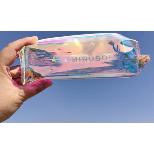 KPOP G-Dragon Laser PEACEMINUSONE Transparent Make-up Bag Stationery Kwon Ji Young FH6