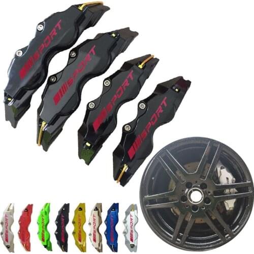 KUNBABY 4 Or 2 Pcs ABS Plastic Disc Brake Caliper Cover Car Styling With Red Sport/// Sticker For All Car Style Free Shipping