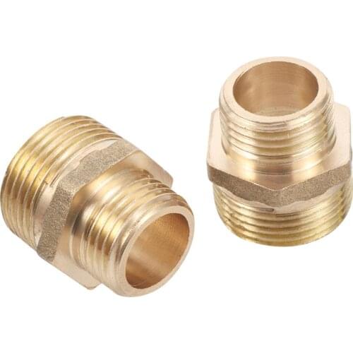 Brass 1/2" to 3/4" Male Thread Connector Home improvement External Thread Reducer Connetion Joint Plumbing Pipe Hoses Adapter