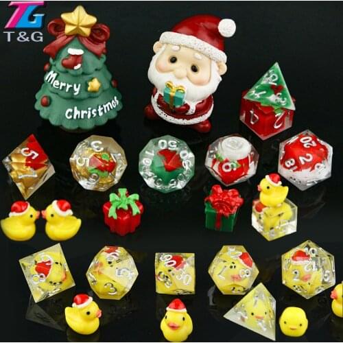 Cute Sorts of Animals Sharp Edge Polyhedral Dice Set 7pcs/set D4-D20 + PU Leather Bag DND RPG Gift Boardgame