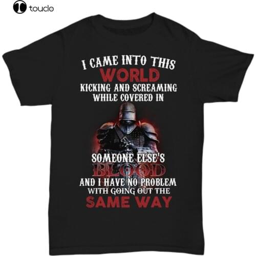 Knight Templar T-Shirt For Men Christian Warrior Of God Tee Gift Came Into World Tee Shirt