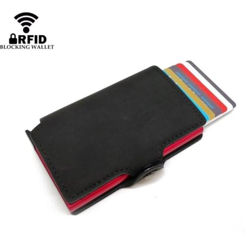 New Men Credit Card Holder Business Fashion Purse Anit RFID Aluminium Card Cases Automatical Bank Card Small Wallets