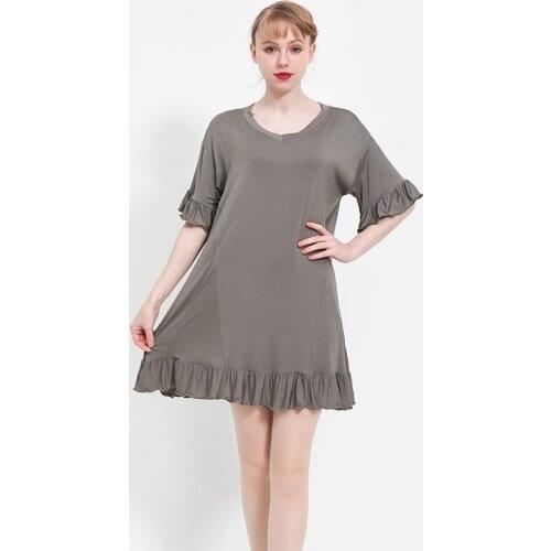 Nightdress Modal Female Summer Korean Thin Section Ice Silk Short-sleeved Summer Pajamas Dress Pregnant Women Ladies Home Servic