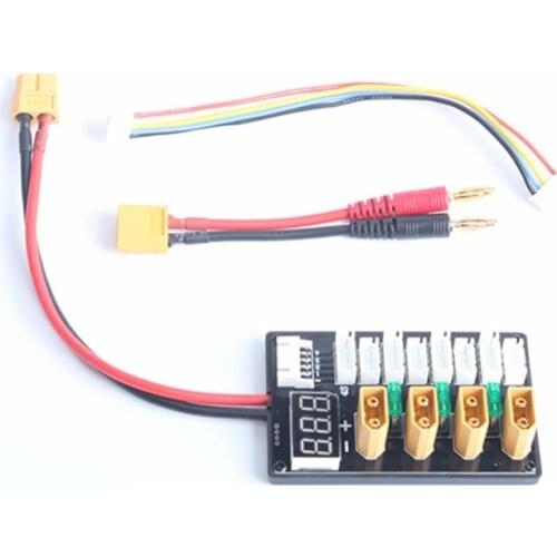 NEW 4CH 3s 4s Lipo Battery Parallel Charging Board XT60 Banana Plug For ISDT D2 Q6 SC-608 SC-620 Imax B6 Charger RC Models Part