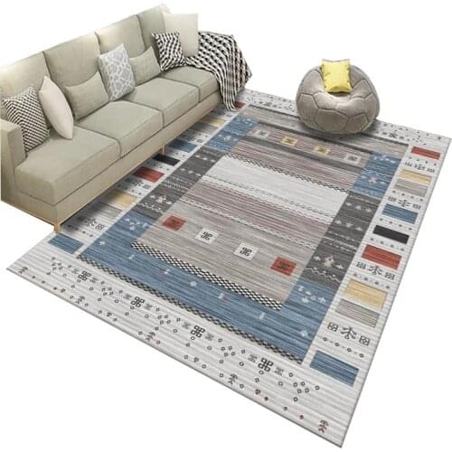 New Chinese Style Living Room Sofa Carpet Ink Painting Geometric Pattern Home Decoration Rugs Anti-Slip Bedroom Bedside Area Rug