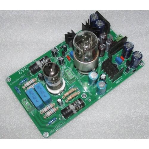 12AT7 Single-tube Dual-channel Preamplifier Board, 6H6P Tube Buffer Output, Transistor Rectification, LG262