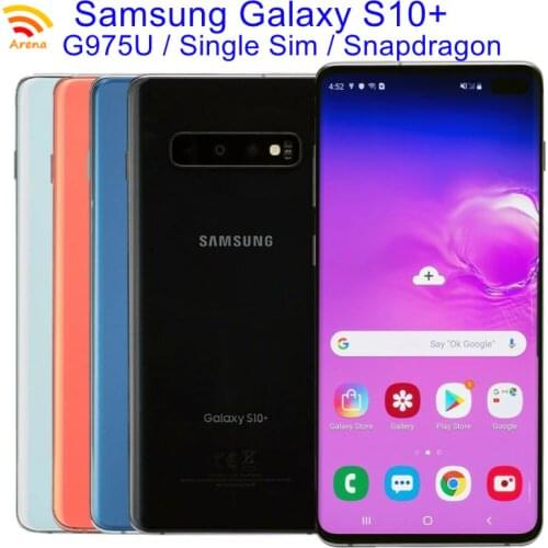 Original Samsung Galaxy S10+ G975U1【95% New】Unlocked S10 Plus G975U Cellphones 6.4" RAM 8GB ROM 128/512GB Snapdragon NFC 4G LTE