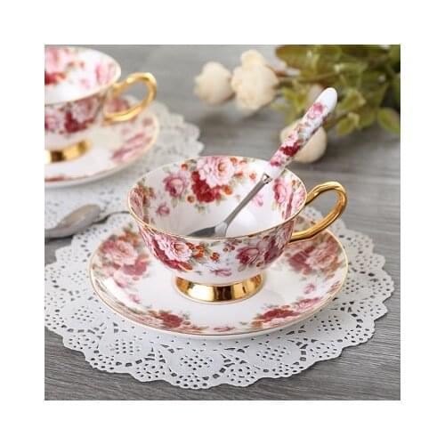 Golden plated tea set European Style cups GILDING Coaster Demitasse tea cup mat Ceramic Coffee Cup and saucer Porcelain Mug