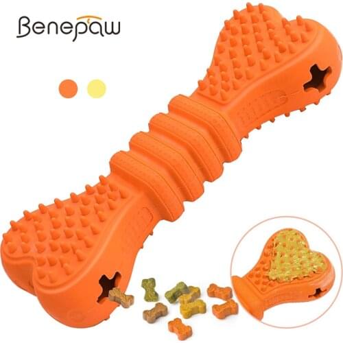 Benepaw Bite Resistant Dog Chew Toys Interactive Safe Food Dispensing Rubber Pet Toys For Small Medium Large Dogs Teeth Cleaning