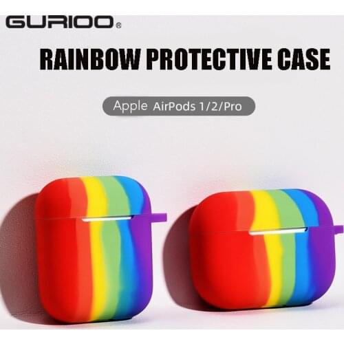 Rainbow Colorful Candy Color Silicone Earphone Protective For Airpods 1 2 Wireless Bluetooth Protect Case For AirPods Pro Cover